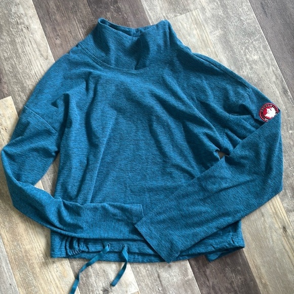 Canada Weather Gear Tops - Canada Weather Gear Turquoise Supreme Soft Mock Neck Sweatshirt Size small